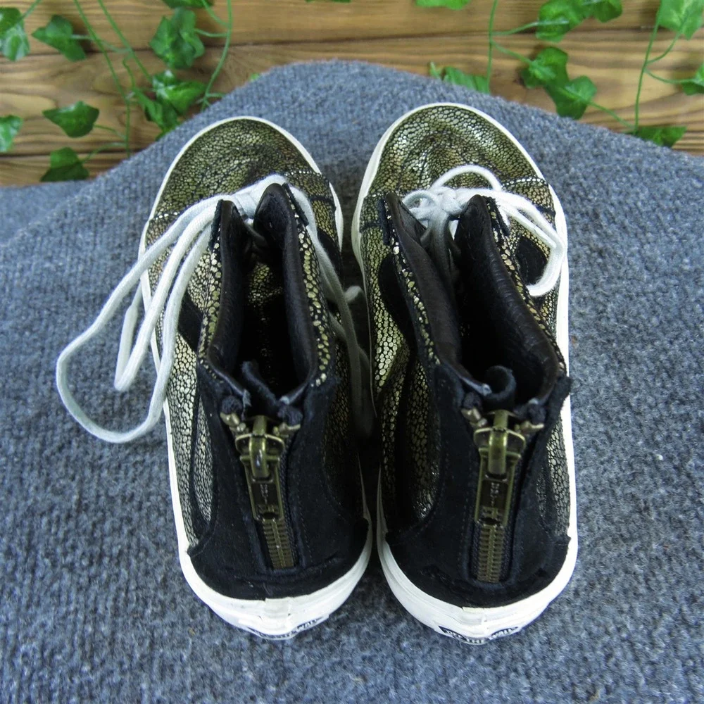 VANS Women SK8-Hi Slim Sneaker Gold Leather Sz‎ 7 Medium Gently Used 2025